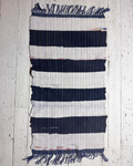 Cotton Shirts Handmade Rug 40" x 22" Navy, White, Blue