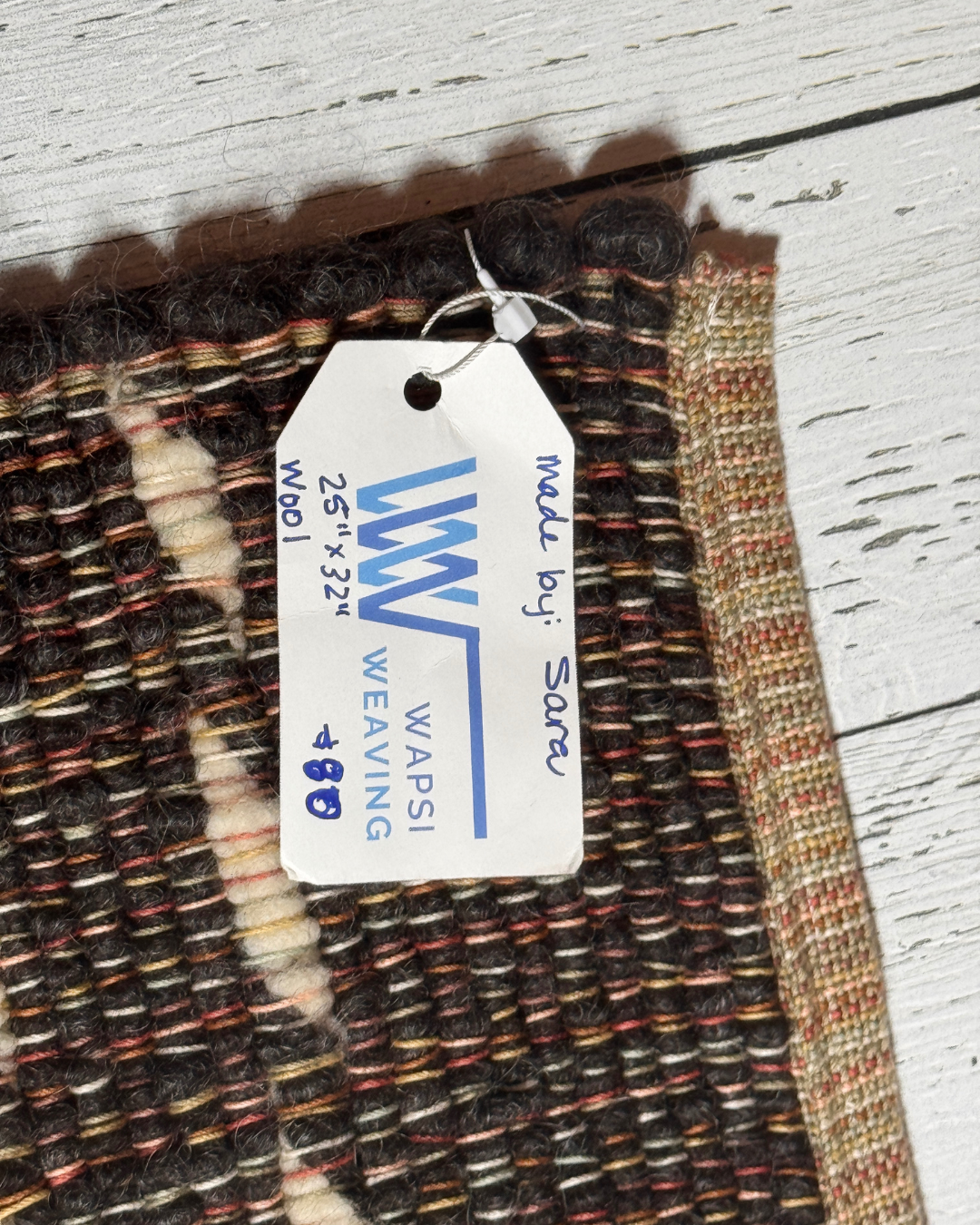 Wool Handmade Rug 25" x 32" Brown, Tan, Multicolor