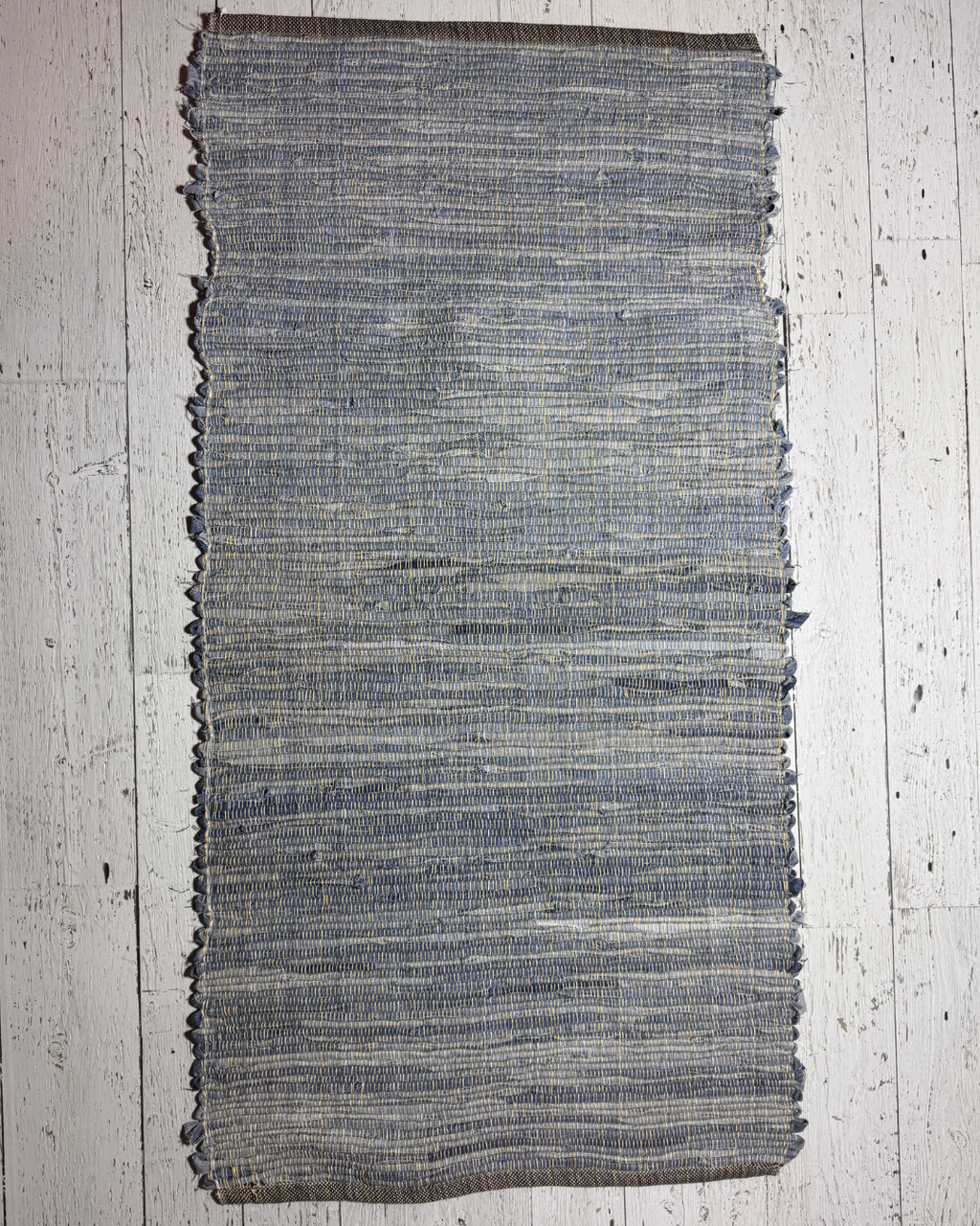 Denim Handmade Rug 25" x 48" Blue, Yellow