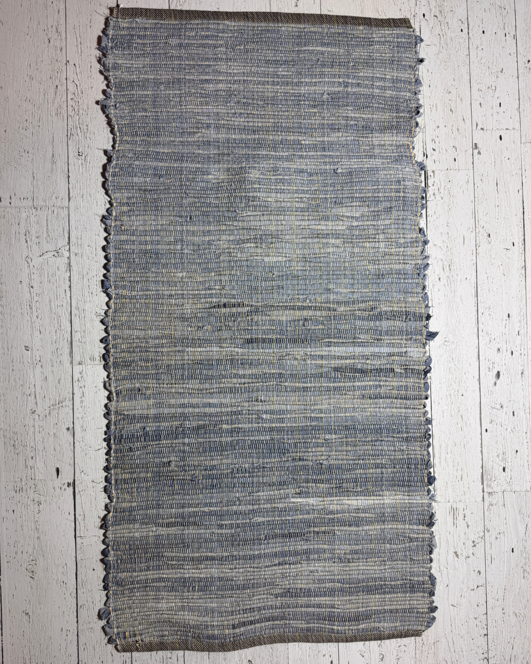 Denim Handmade Rug 25" x 48" Blue, Yellow