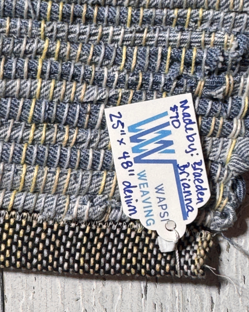 Denim Handmade Rug 25" x 48" Blue, Yellow