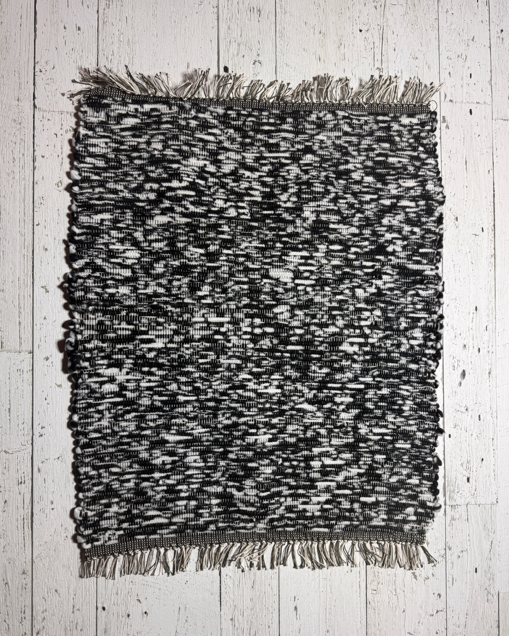 Fleece Handmade Rug 25” x 29” Black & White
