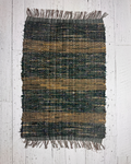 Wool Selvedge Handmade Rug 35" x 25" Green, Yellow, Multicolor