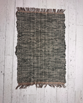 Wool Handmade Rug 25" x 36" Brown, Cream, Green