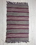 Wool Selvedge Handmade Rug 25" x 42" Grey, Pink, Fuchsia