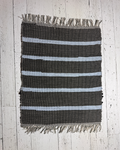Fabric Handmade Rug 25" x 29" Black, Baby Blue, Grey