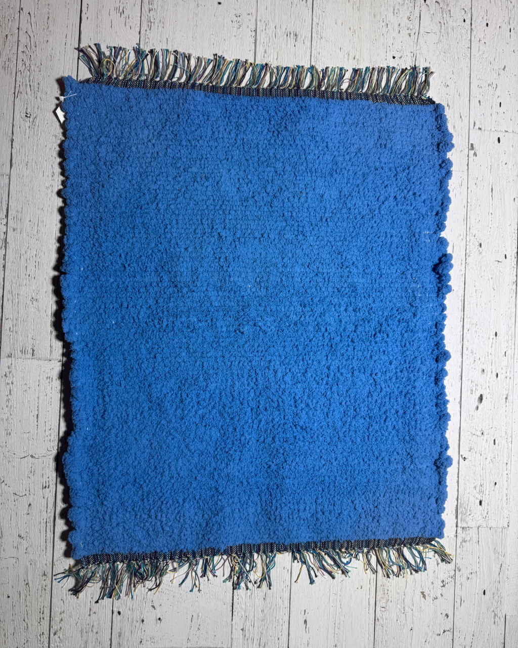 Yarn Handmade Rug 31" x 26" Royal Blue