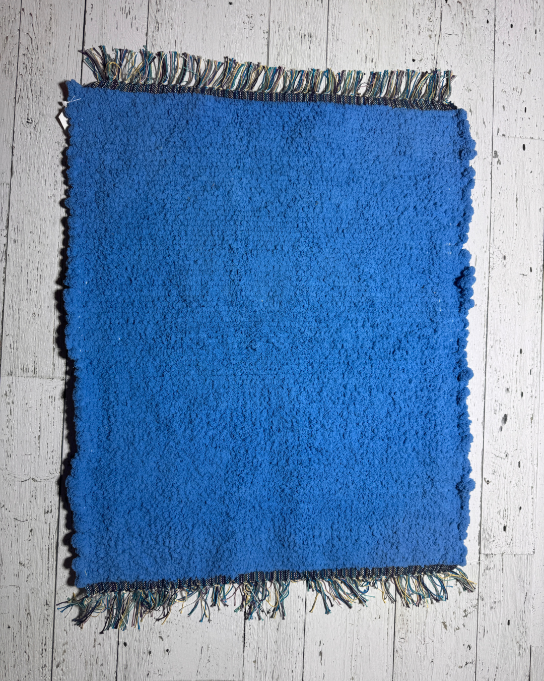 Yarn Handmade Rug 31" x 26" Royal Blue