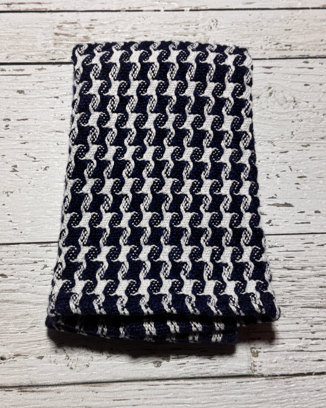 Navy & White Handmade Towel