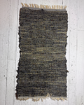 Wool Selvedge Handmade Rug 25” x 46” Charcoal, Yellow, Multicolor
