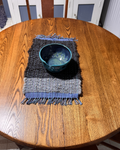 Wool Handmade Table Runner 19" x1 2" Charcoal, Gray, Purple