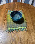 Alpaca Handmade Table Runner 12" x 13" Lime & Teal