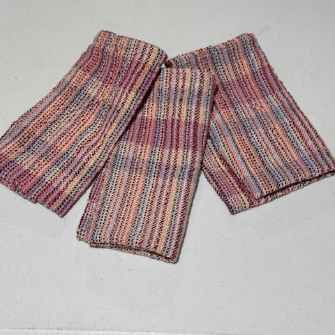 Pink Red and Yellow Handmade Towels